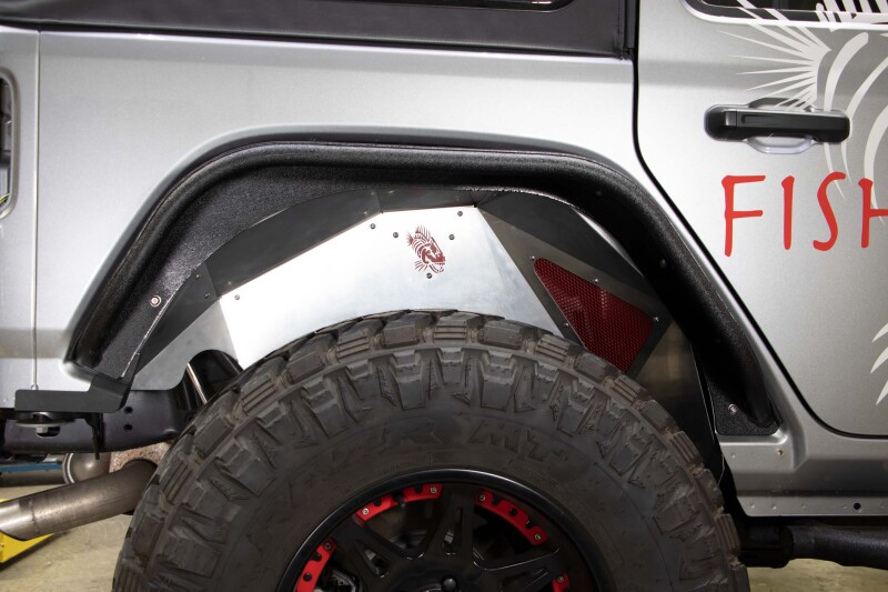 Jeep Wrangler Rear Inner Fenders - Fishbone Offroad - Aluminum - Raw - `18-`27